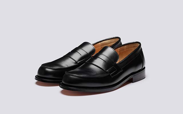 Grenson Epsom Mens Loafers in Black Leather GRS113891